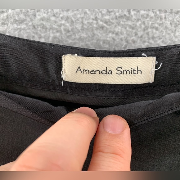 NWT Amanda Smith Pure Silk Women’s Plus Black Flat Side Zip Up Pants Size 14 - Picture 2 of 16